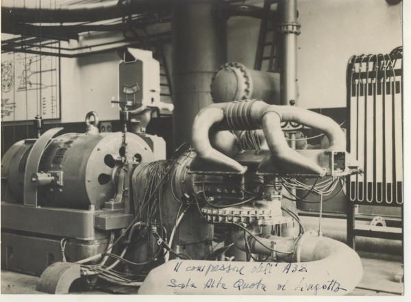 compressore motore aeronautico fiat A38 in wind tunnel fiat 1940